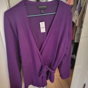 Lane Bryant Purple V-Neck Sweater